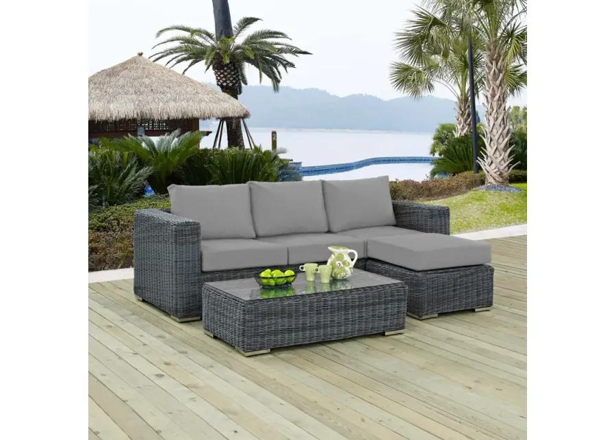 Summon 3 Piece Outdoor Patio Sunbrella® Sectional Set