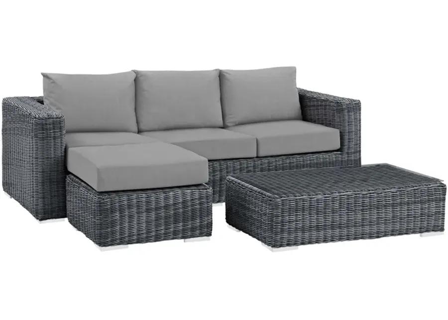 Summon 3 Piece Outdoor Patio Sunbrella® Sectional Set