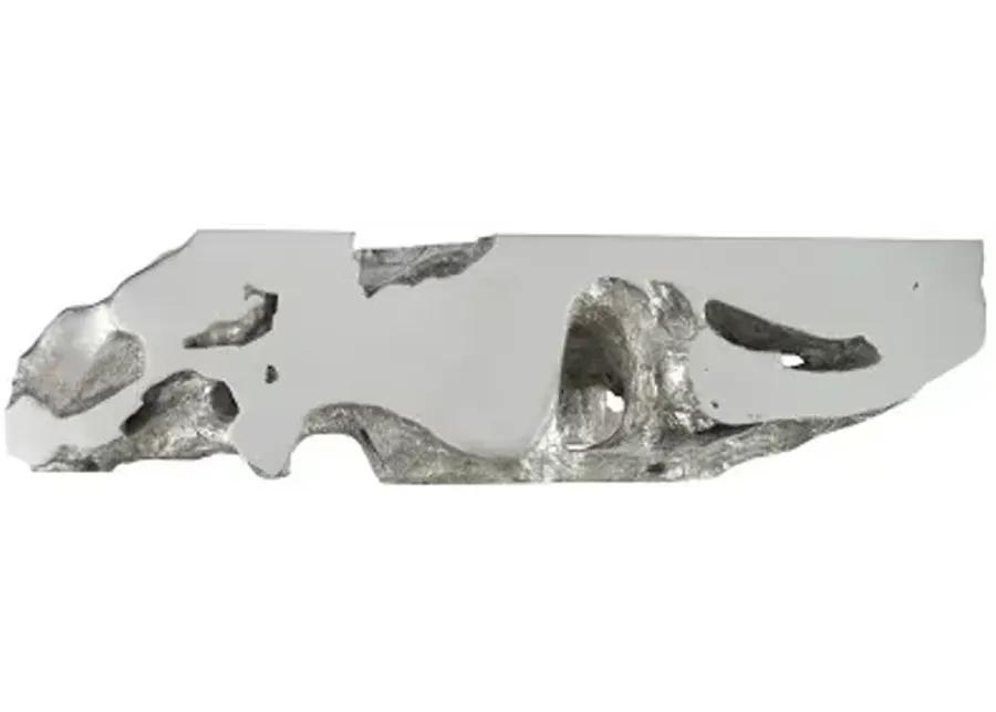 brivo freeform console table, silver leaf