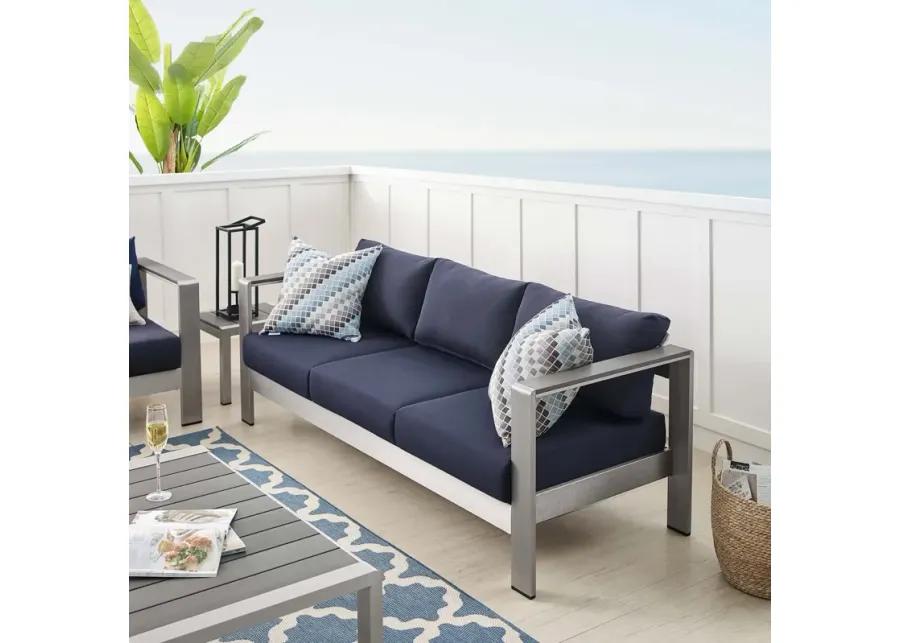 Shore Sunbrella® Fabric Aluminum Outdoor Patio Sofa