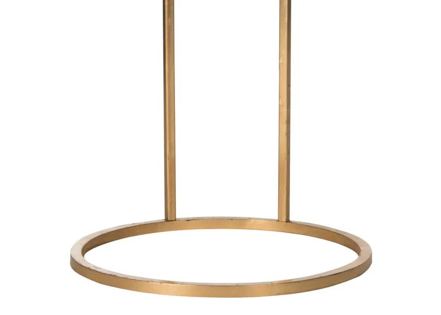 CALVIN ROUND GOLD LEAF END TABLE