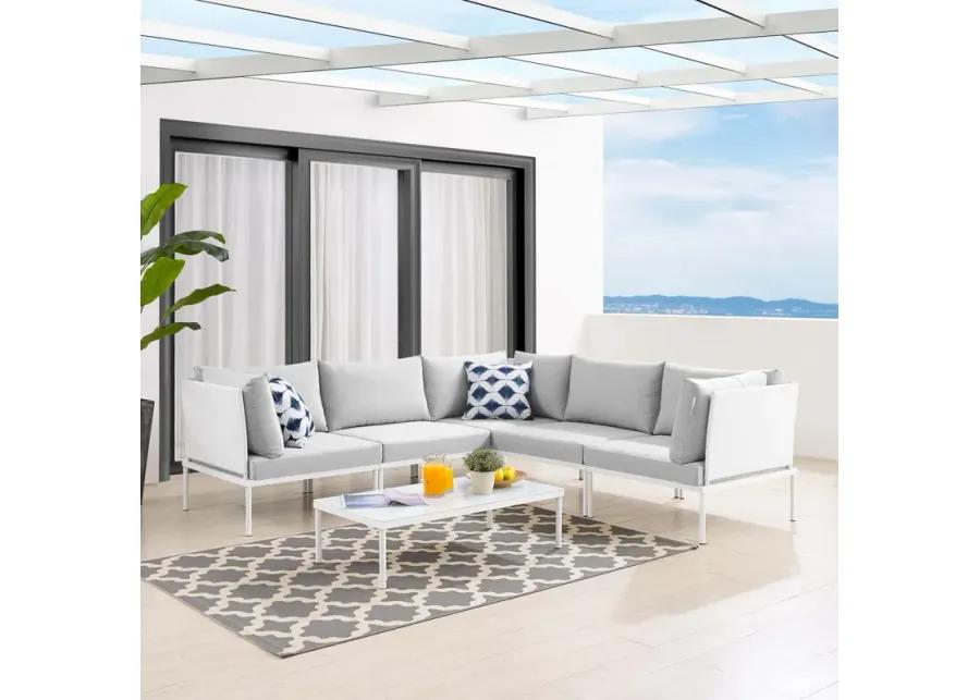 Harmony 6-Piece  Sunbrella® Outdoor Patio Aluminum Sectional Sofa Set