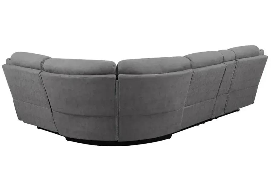 Higgins 4-piece Upholstered Power Sectional Grey