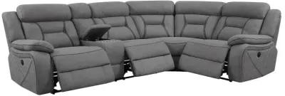 Higgins 4-piece Upholstered Power Sectional Grey