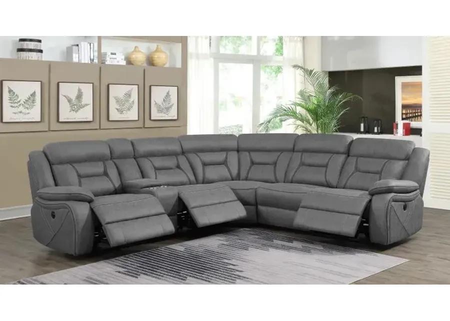 Higgins 4-piece Upholstered Power Sectional Grey