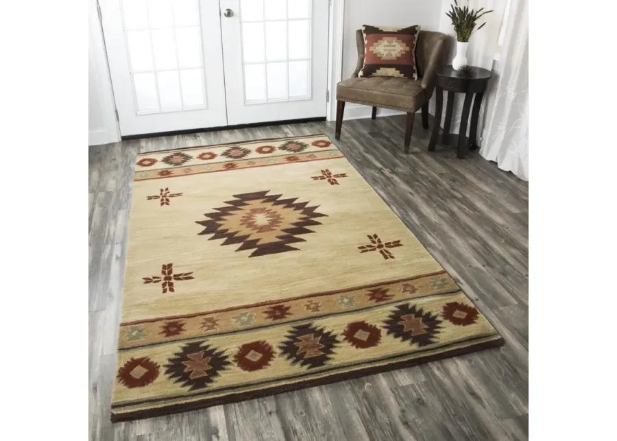 Southwest Beige Southwest/Tribal Wool 9'x12' Rectangle Rug