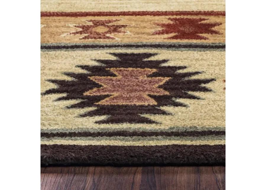 Southwest Beige Southwest/Tribal Wool 9'x12' Rectangle Rug