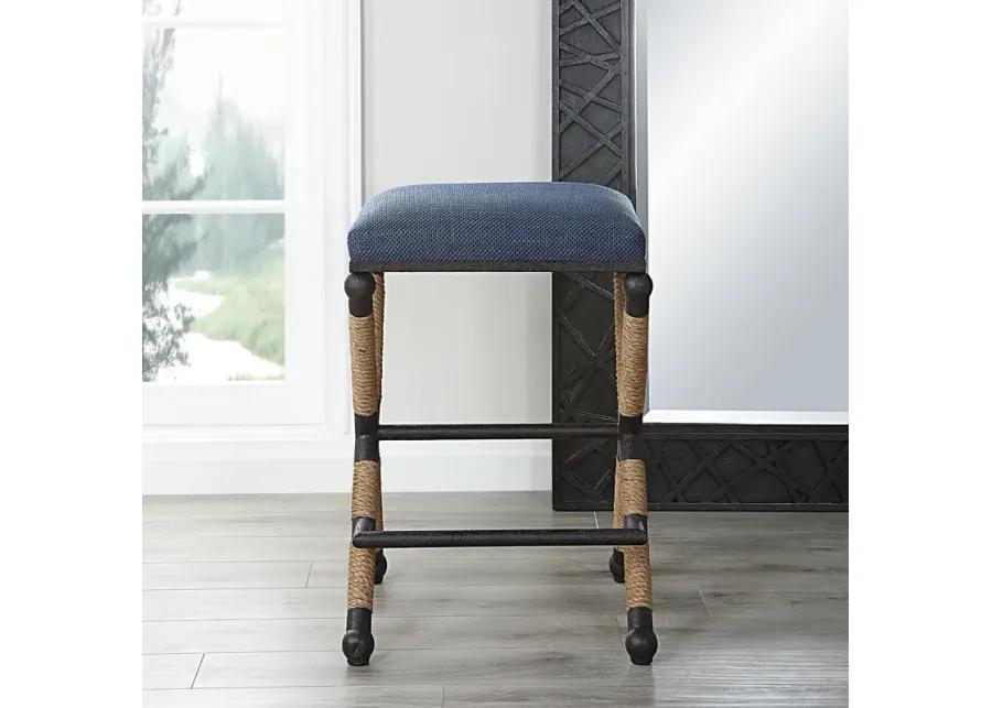 Firth Rustic Navy Counter Stool