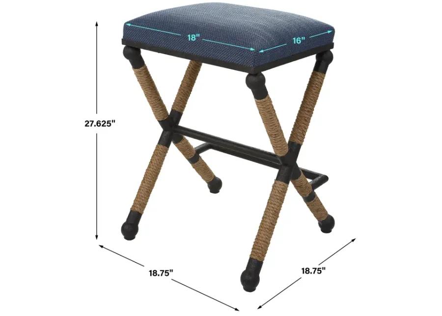 Firth Rustic Navy Counter Stool