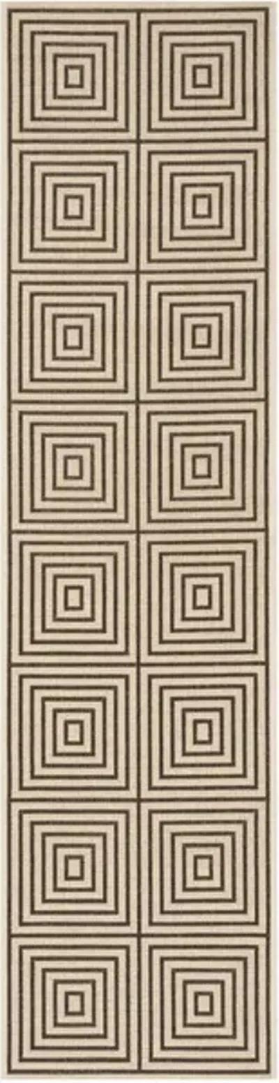 LINDEN 123 Collection LND123U-28 Creme / Brown 2'-2" X 8'