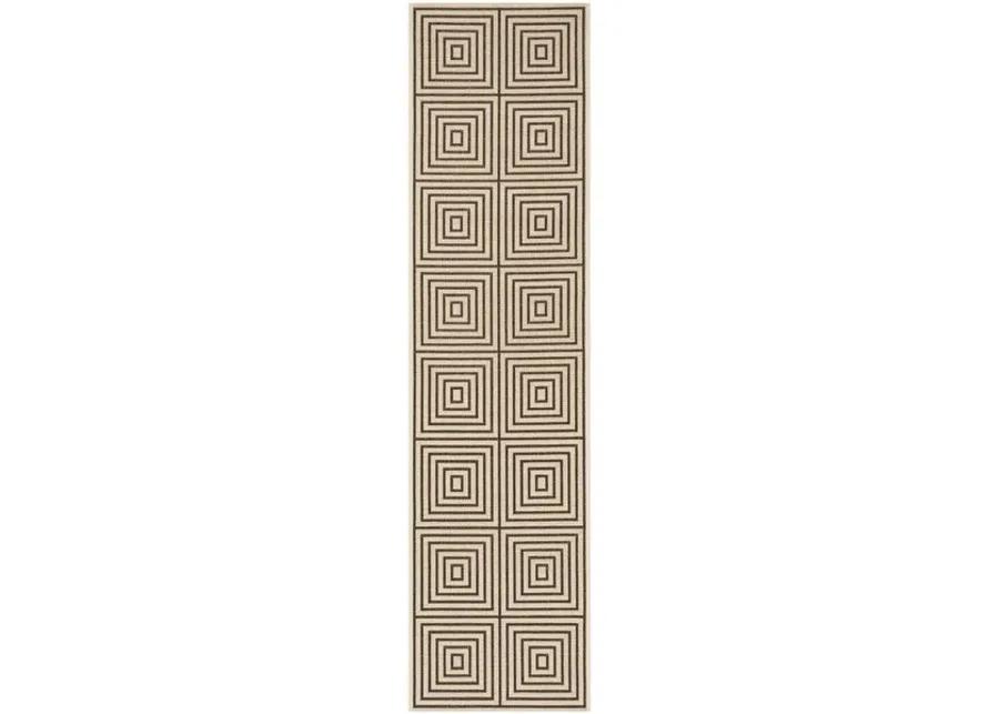 LINDEN 123 Collection LND123U-28 Creme / Brown 2'-2" X 8'