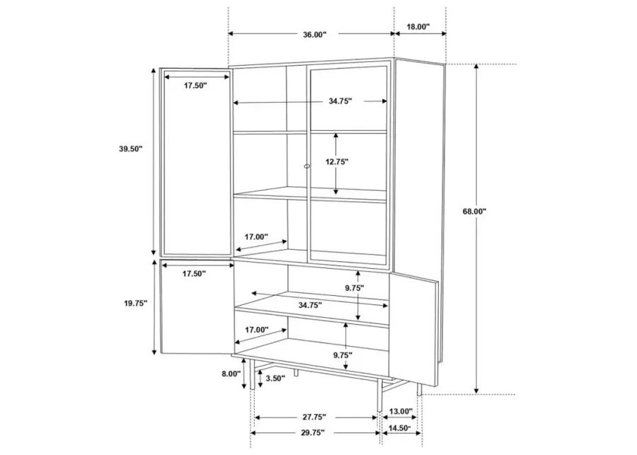 Santiago Rectangular 4-door Cabinet Matte Black