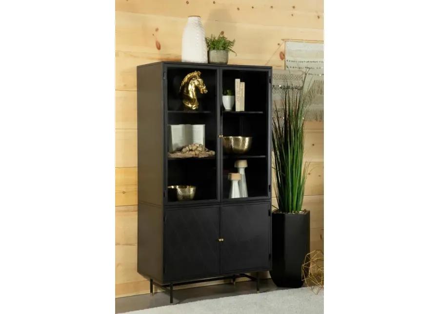 Santiago Rectangular 4-door Cabinet Matte Black