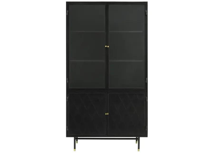 Santiago Rectangular 4-door Cabinet Matte Black