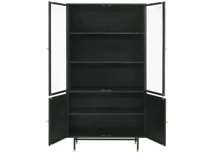 Santiago Rectangular 4-door Cabinet Matte Black