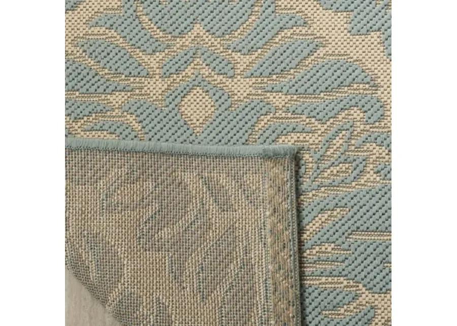 LINDEN 135 Collection LND135L-5 Cream / Aqua 5'-3" X 7'-6"