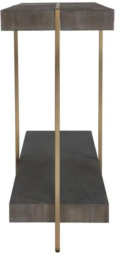 Taja Modern Brass / Wood Console Table