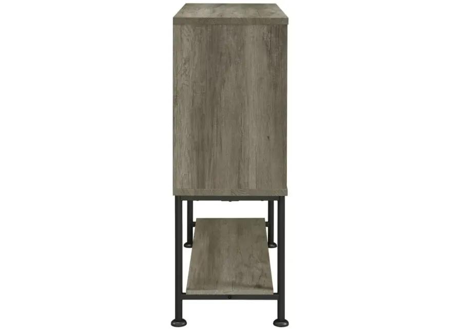 Claremont Sliding Door Bar Cabinet with Lower Shelf Grey Driftwood