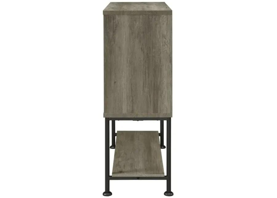 Claremont Sliding Door Bar Cabinet with Lower Shelf Grey Driftwood