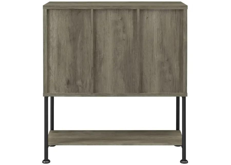 Claremont Sliding Door Bar Cabinet with Lower Shelf Grey Driftwood