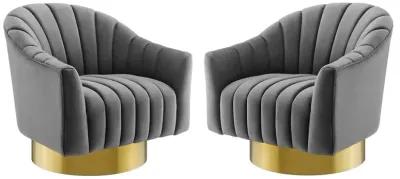 Buoyant Swivel Chair Performance Velvet Set of 2