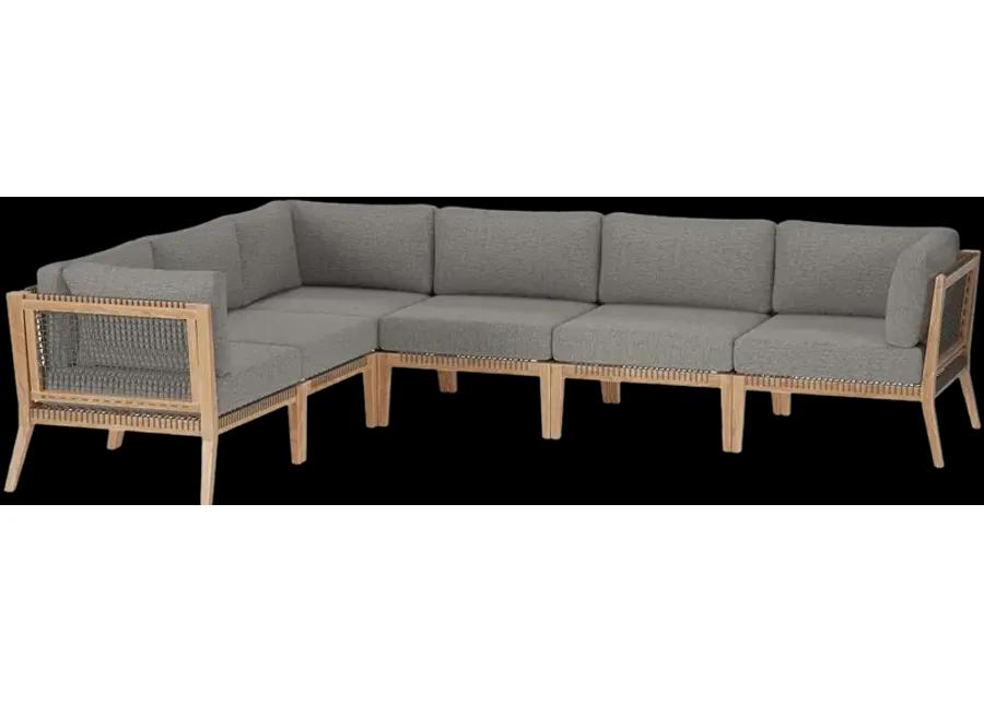 Clearwater Teak 6-Piece Outdoor Sectional