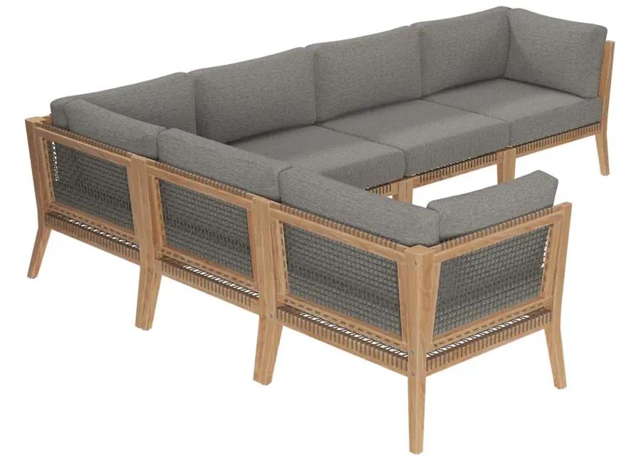 Clearwater Teak 6-Piece Outdoor Sectional