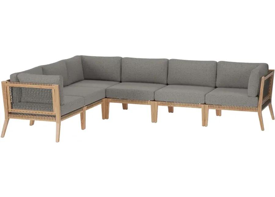 Clearwater Teak 6-Piece Outdoor Sectional