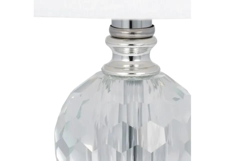 S/2 Crystal 19" Faceted Table Lamp, Silver - Set of 2