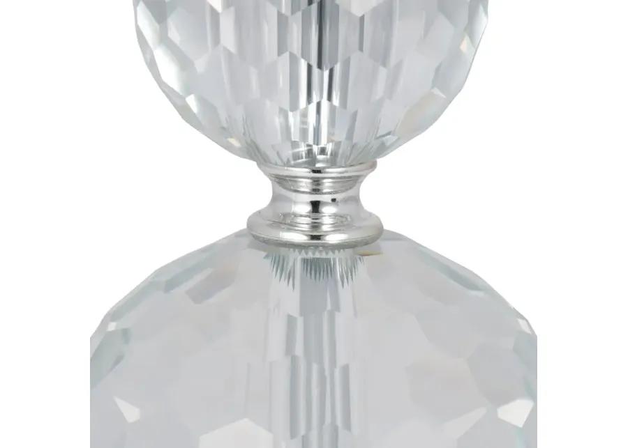 S/2 Crystal 19" Faceted Table Lamp, Silver - Set of 2