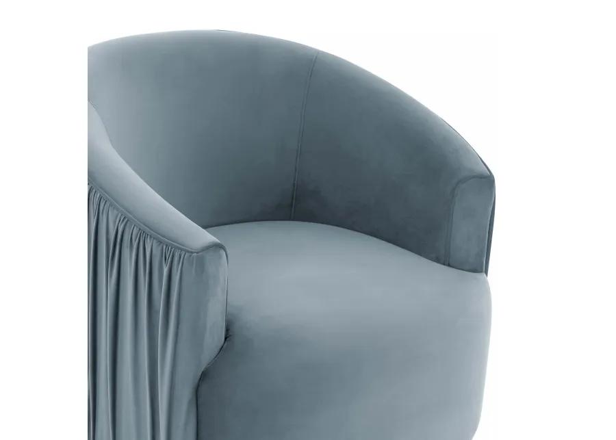 London Blue Pleated Swivel Chair