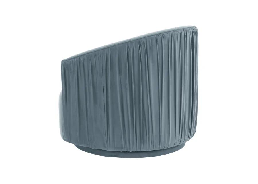 London Blue Pleated Swivel Chair