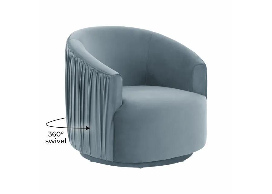 London Blue Pleated Swivel Chair