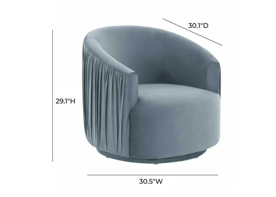 London Blue Pleated Swivel Chair