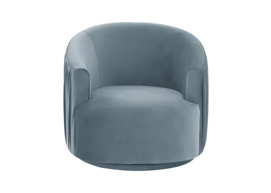 London Blue Pleated Swivel Chair