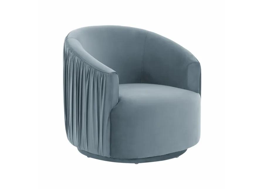 London Blue Pleated Swivel Chair