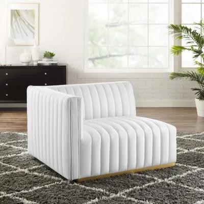 Conjure Channel Tufted Performance Velvet Left-Arm Chair