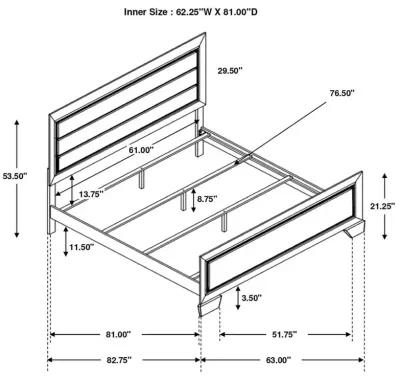 Kauffman Bedroom Set with High Straight Headboard