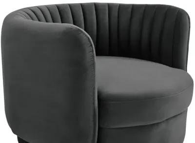 Davy Dark Gray Velvet Swivel Accent Chair