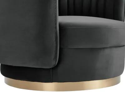 Davy Dark Gray Velvet Swivel Accent Chair