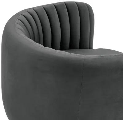 Davy Dark Gray Velvet Swivel Accent Chair