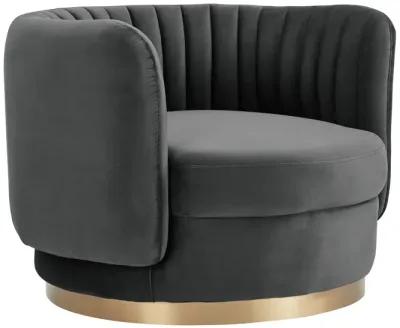 Davy Dark Gray Velvet Swivel Accent Chair