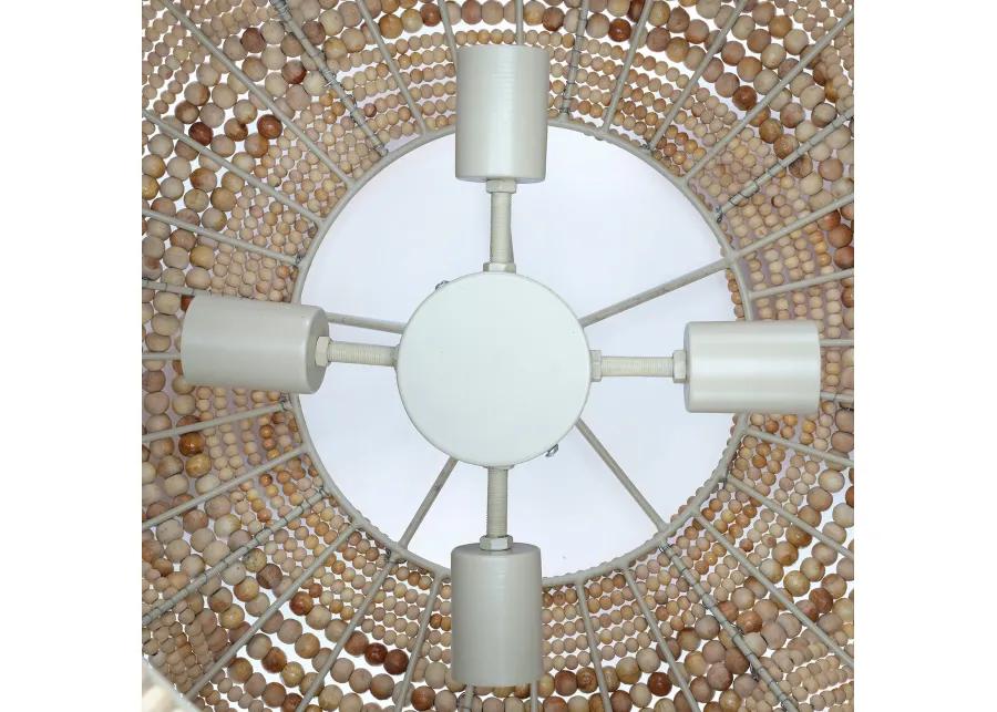 Clamshell Wood Beaded Chandelier