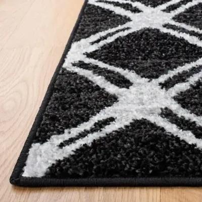 Adirondack Contemporary Black / Light Grey 6' X 6' Round Powerloomed Rug