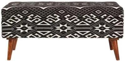 Cababi Upholstered Storage Bench Black and White