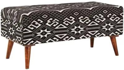 Cababi Upholstered Storage Bench Black and White