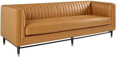 Devote Channel Tufted Vegan Leather Sofa