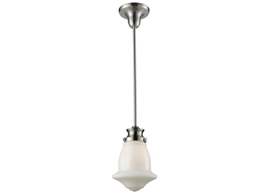 Schoolhouse 8" Wide 1-Light Mini Pendant - Satin Nickel