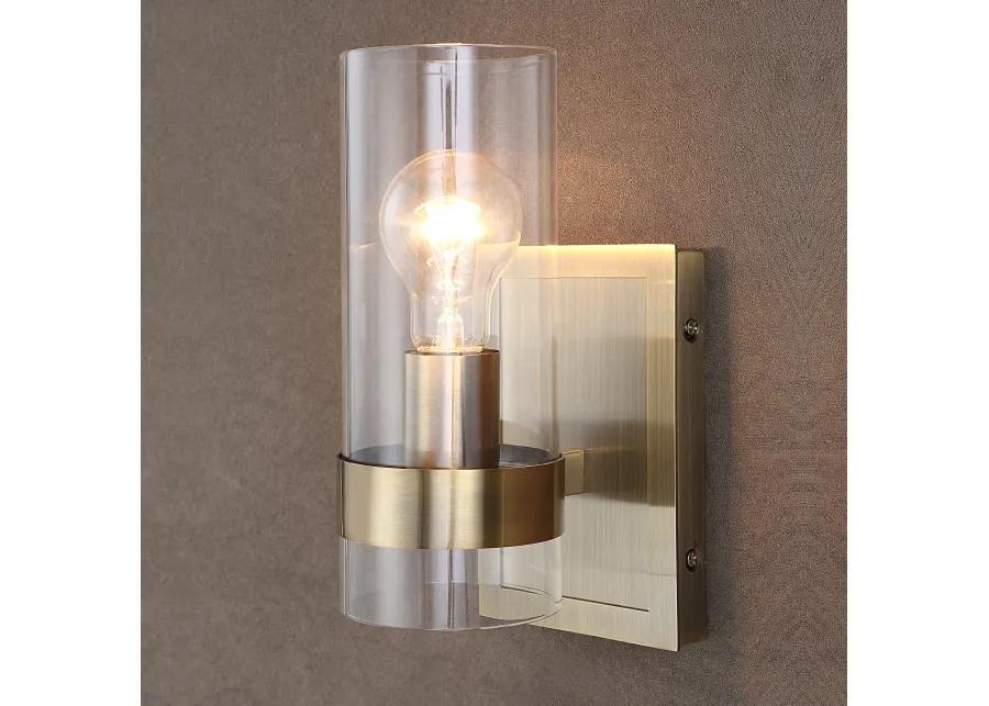 Cardiff Antique Brass 1 Light Cylinder Sconce