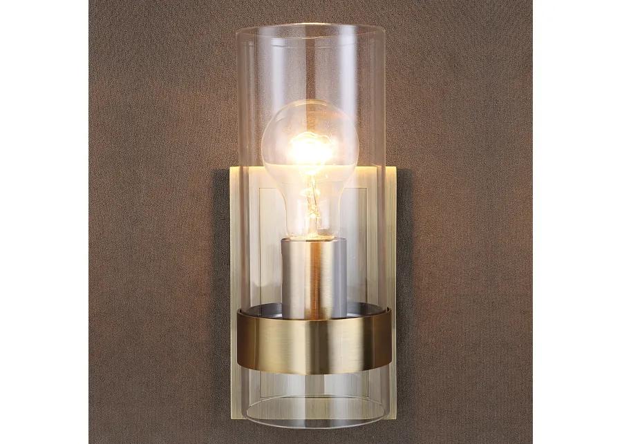 Cardiff Antique Brass 1 Light Cylinder Sconce